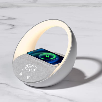 Wake-Up Light with Wireless Charger & Speaker