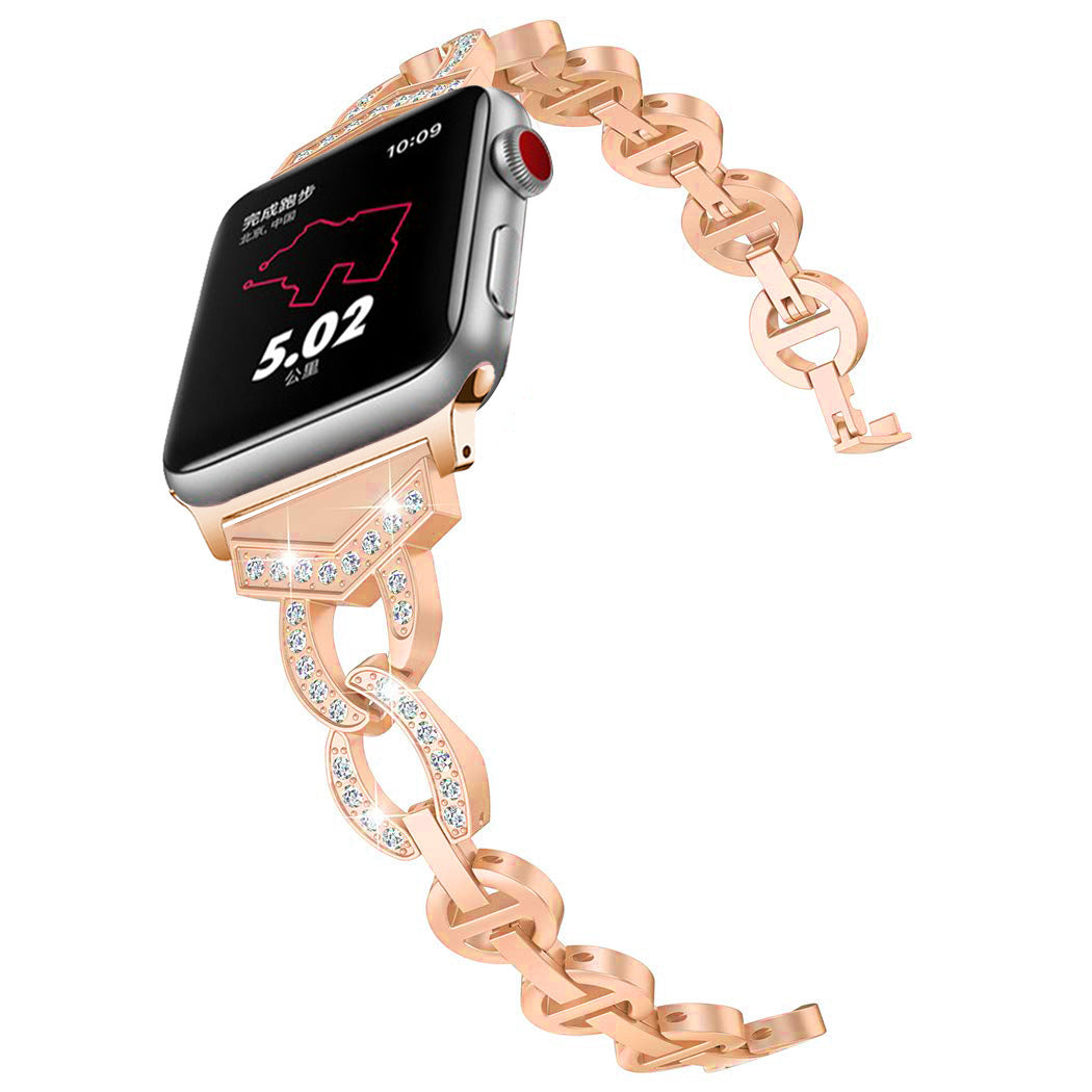 Diamond Chain Type Stainless Steel Apple Watch Strap