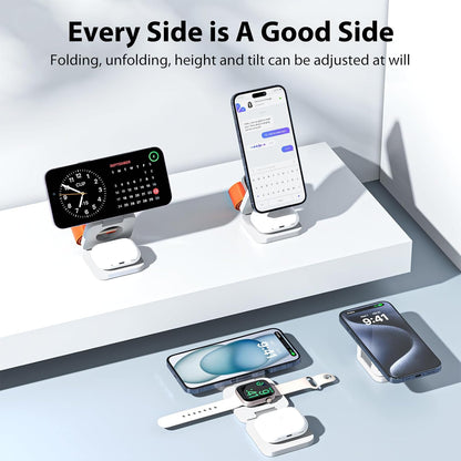 3 in 1 Foldable Magnetic Portable Wireless Charger