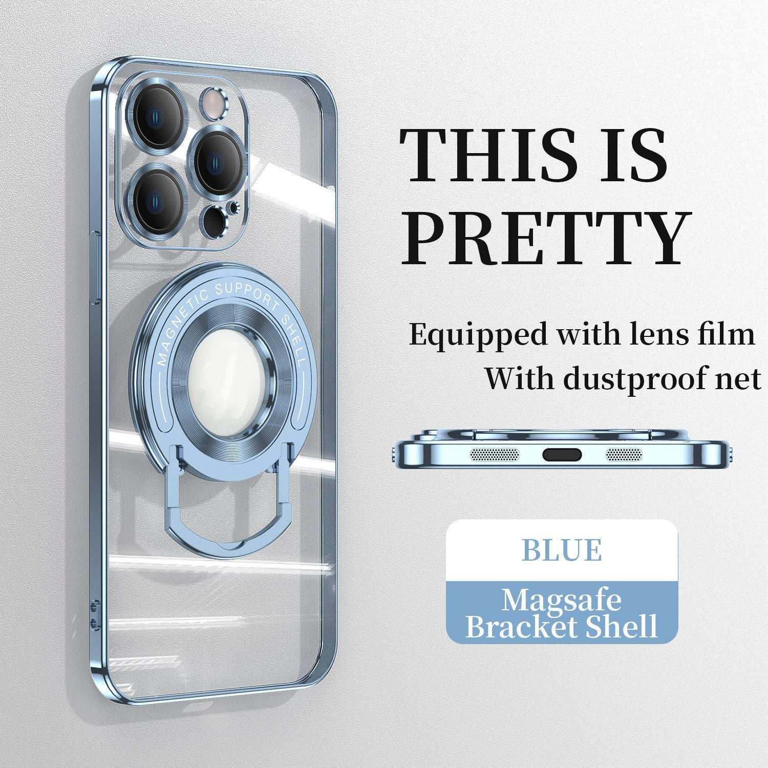 Electroplated Magnetic One Piece Bracket iPhone Case