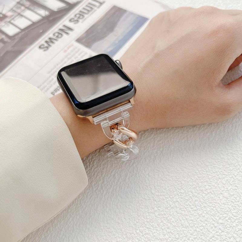 Clear Metal Glacier Apple Watch Strap For Her