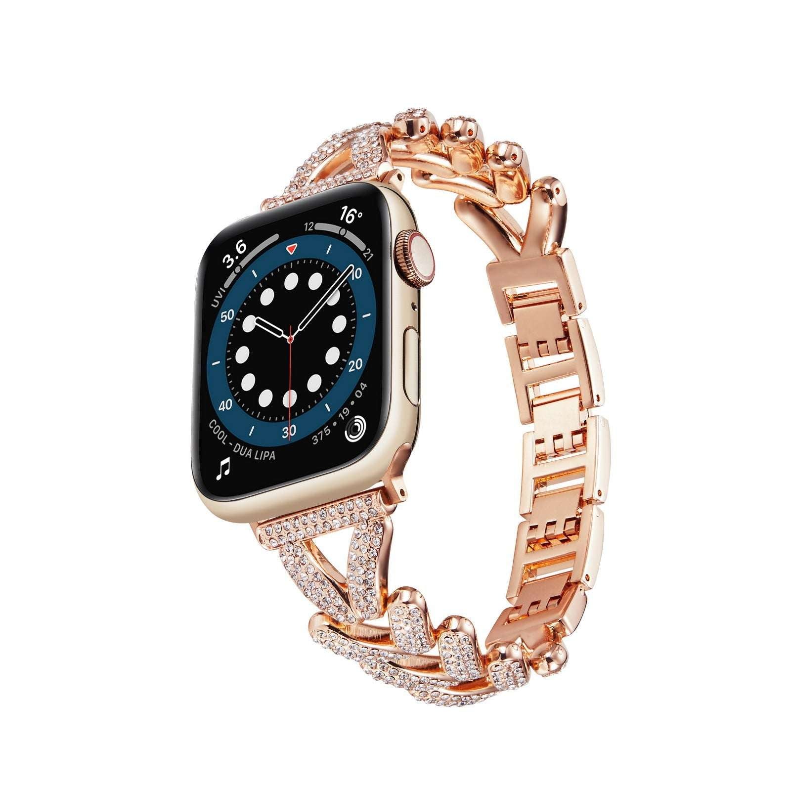 Octagonal Diamond Stainless Steel Apple Watch Strap For Her