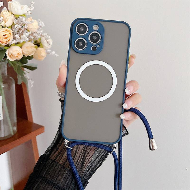 Magnetic Lanyard Transparent Crossbody Drop-resistant  Apple iPhone Case