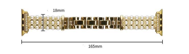 Women's Premium Pearl Chain Metal Apple Watch Strap