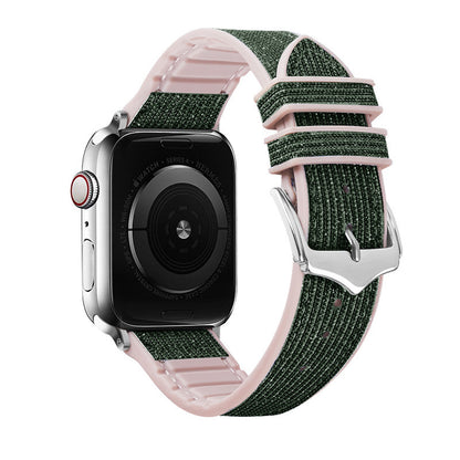 Leather Silicone Blingy Apple Watch Strap