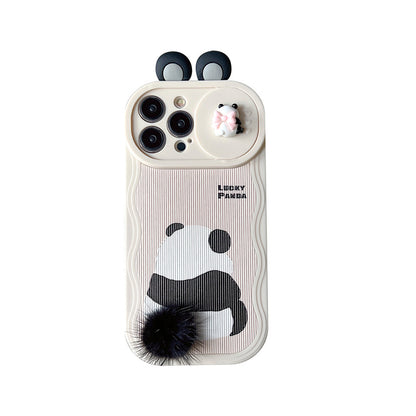 Cute Furry Panda Apple iPhone Case
