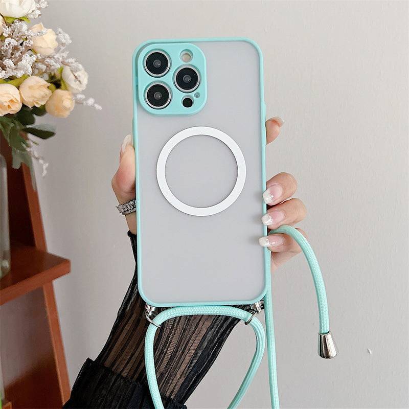 Magnetic Lanyard Transparent Crossbody Drop-resistant  Apple iPhone Case