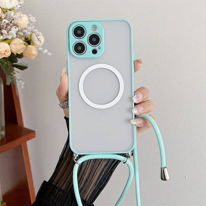 Magnetic Lanyard Transparent Crossbody Drop-resistant  Apple iPhone Case