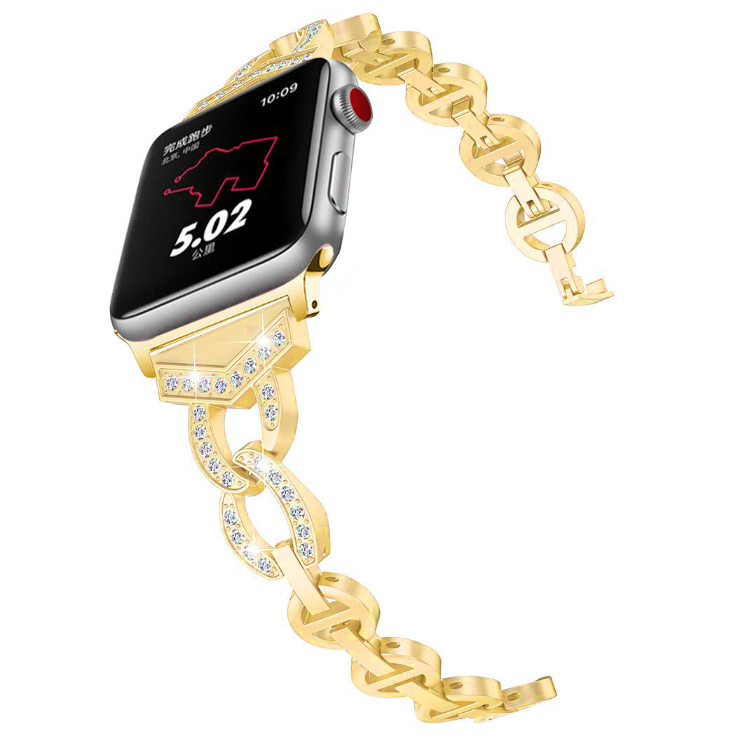 Diamond Chain Type Stainless Steel Apple Watch Strap