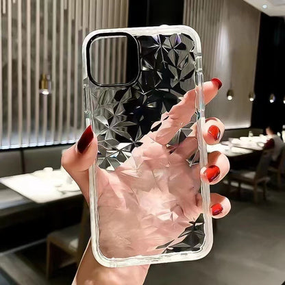 Diamond Shell Pattern Transparent Apple iPhone Case