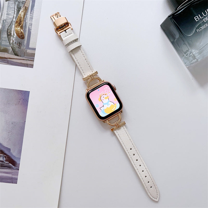 Butterfly Clasp Thin Apple Watch Strap