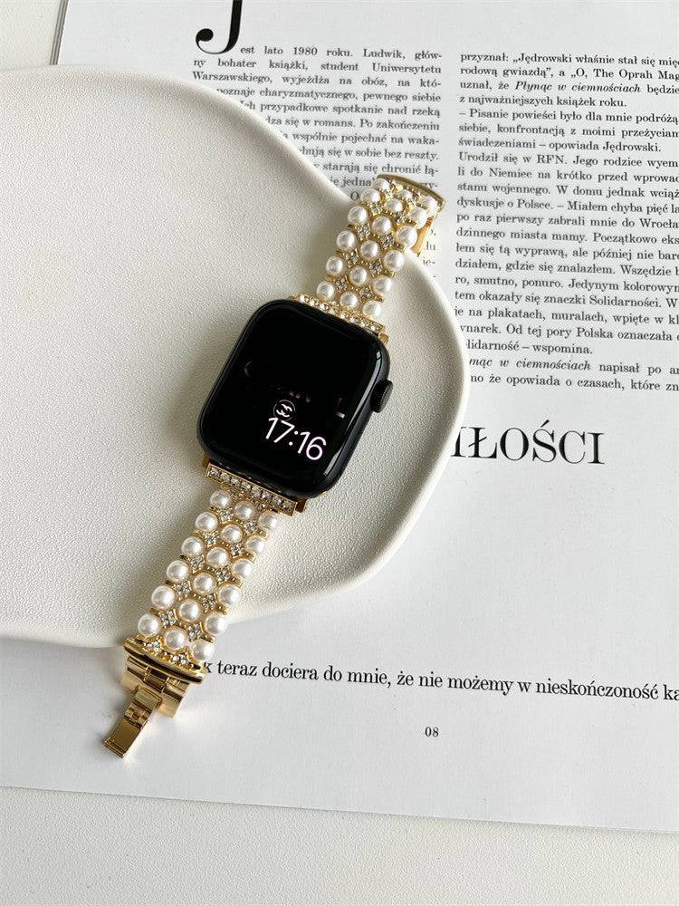 Women's Premium Pearl Chain Metal Apple Watch Strap