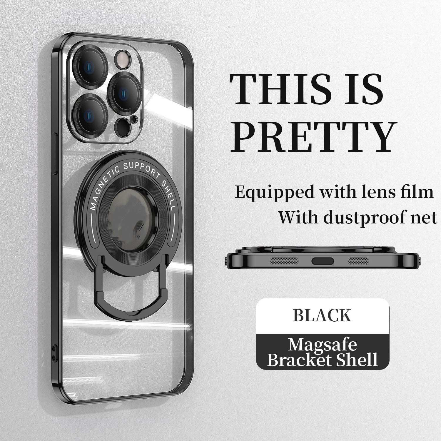 Electroplated Magnetic One Piece Bracket iPhone Case