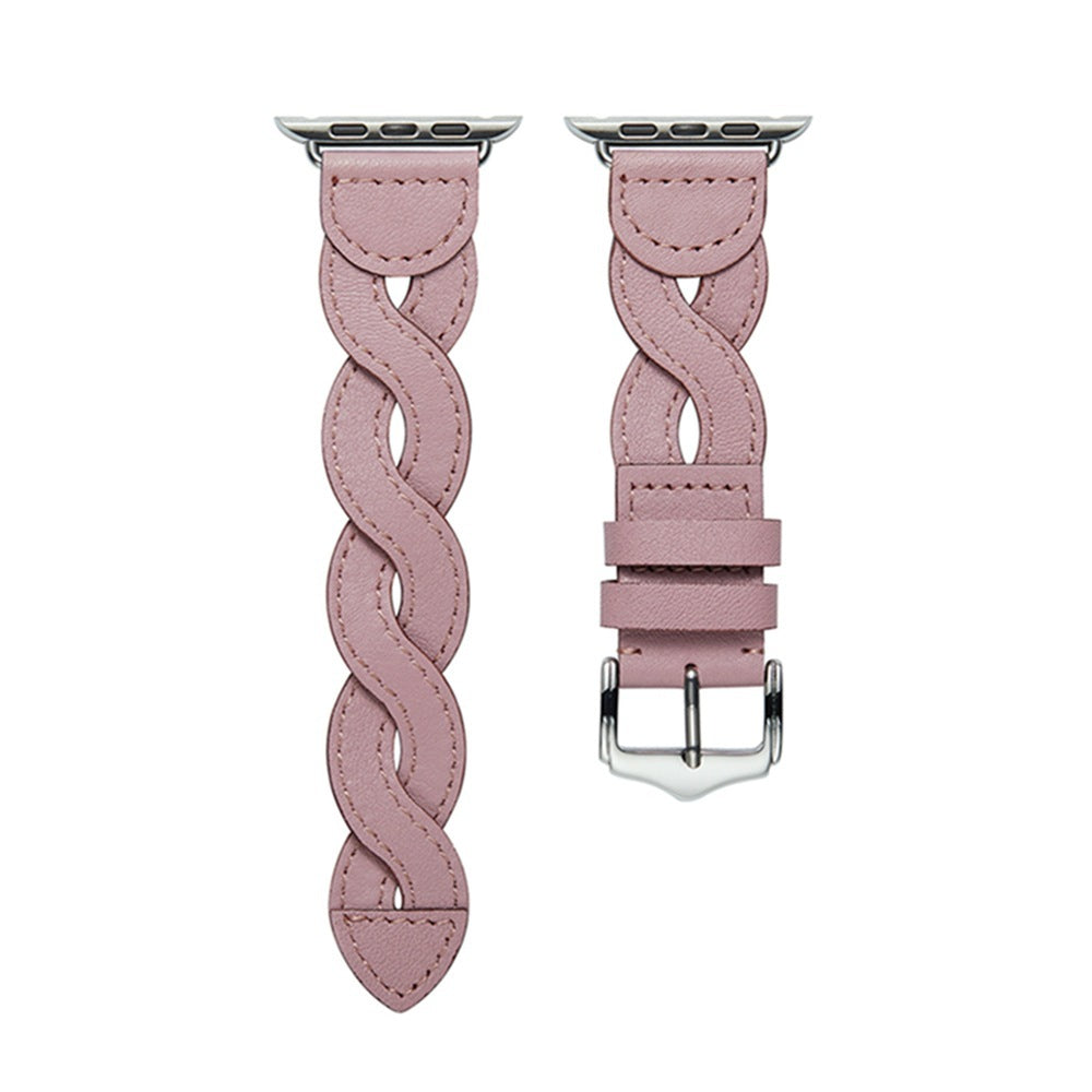 Woven Pattern Leather Apple Watch Strap