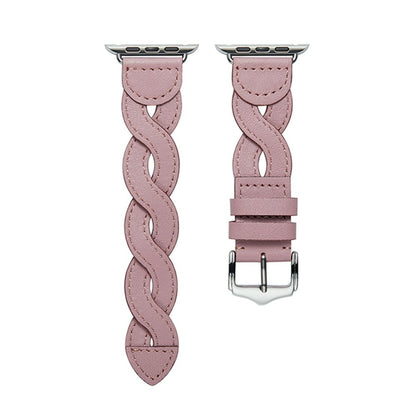 Woven Pattern Leather Apple Watch Strap