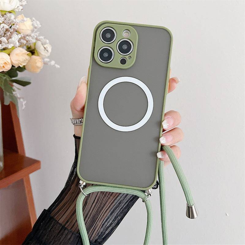 Magnetic Lanyard Transparent Crossbody Drop-resistant  Apple iPhone Case