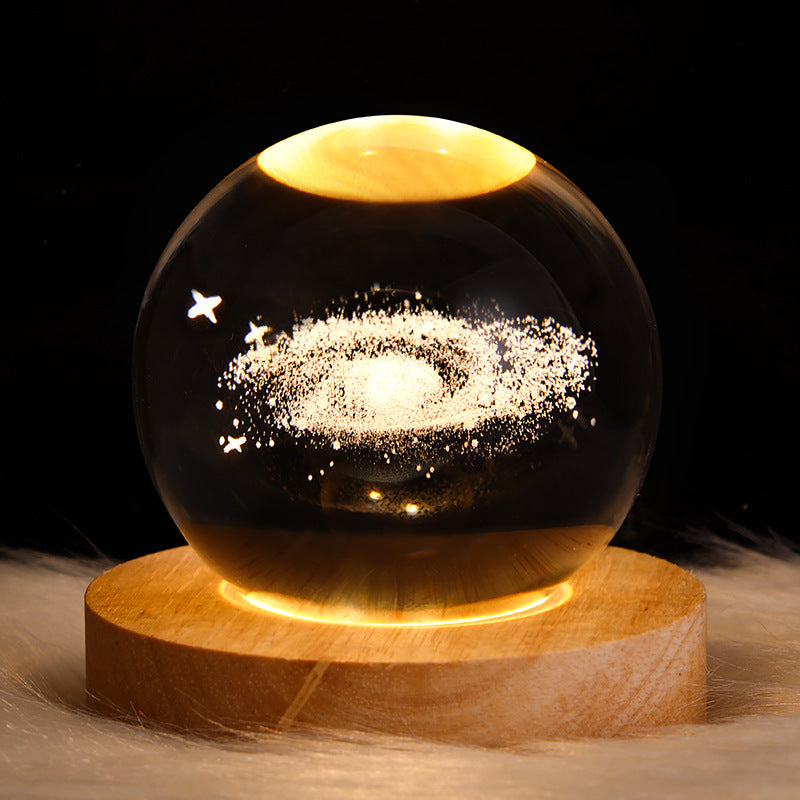 LED Night Light Galaxy Crystal Table Lamp