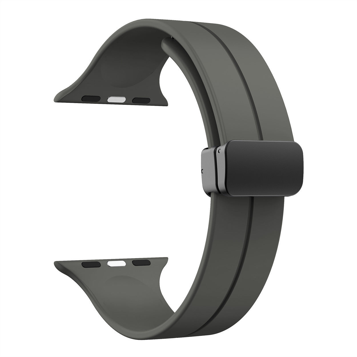Magnetic Folding Buckle Silicone Apple Watch Strap