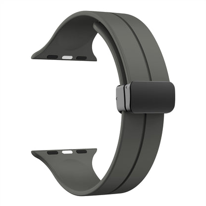 Magnetic Folding Buckle Silicone Apple Watch Strap