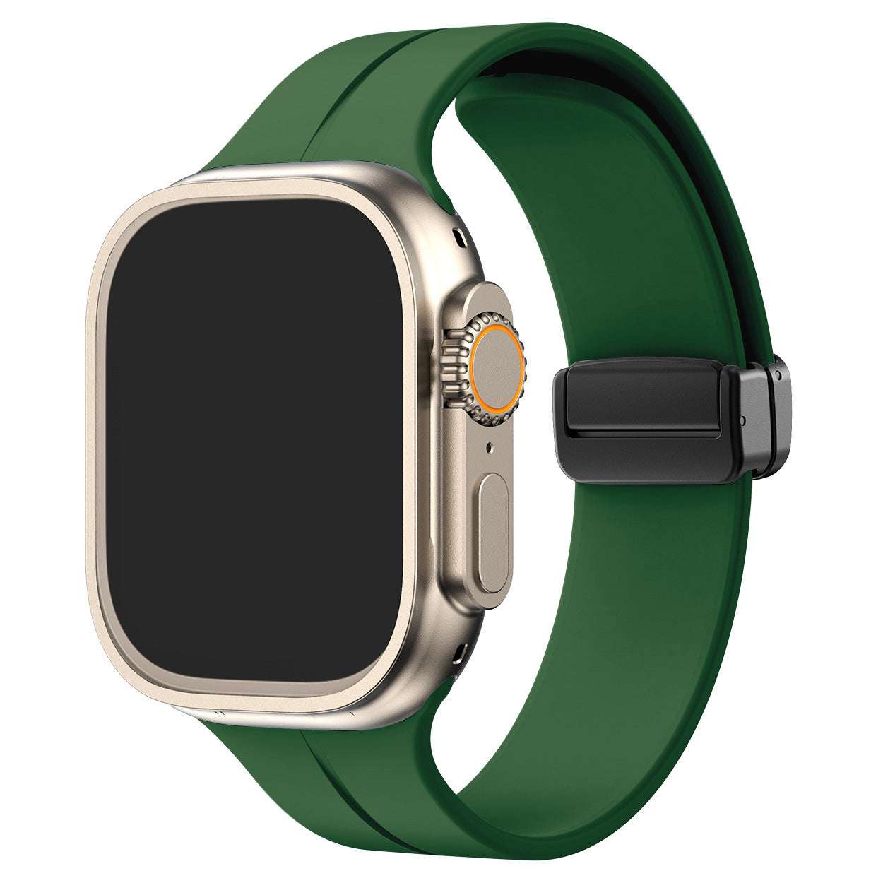 Magnetic Folding Buckle Silicone Apple Watch Strap