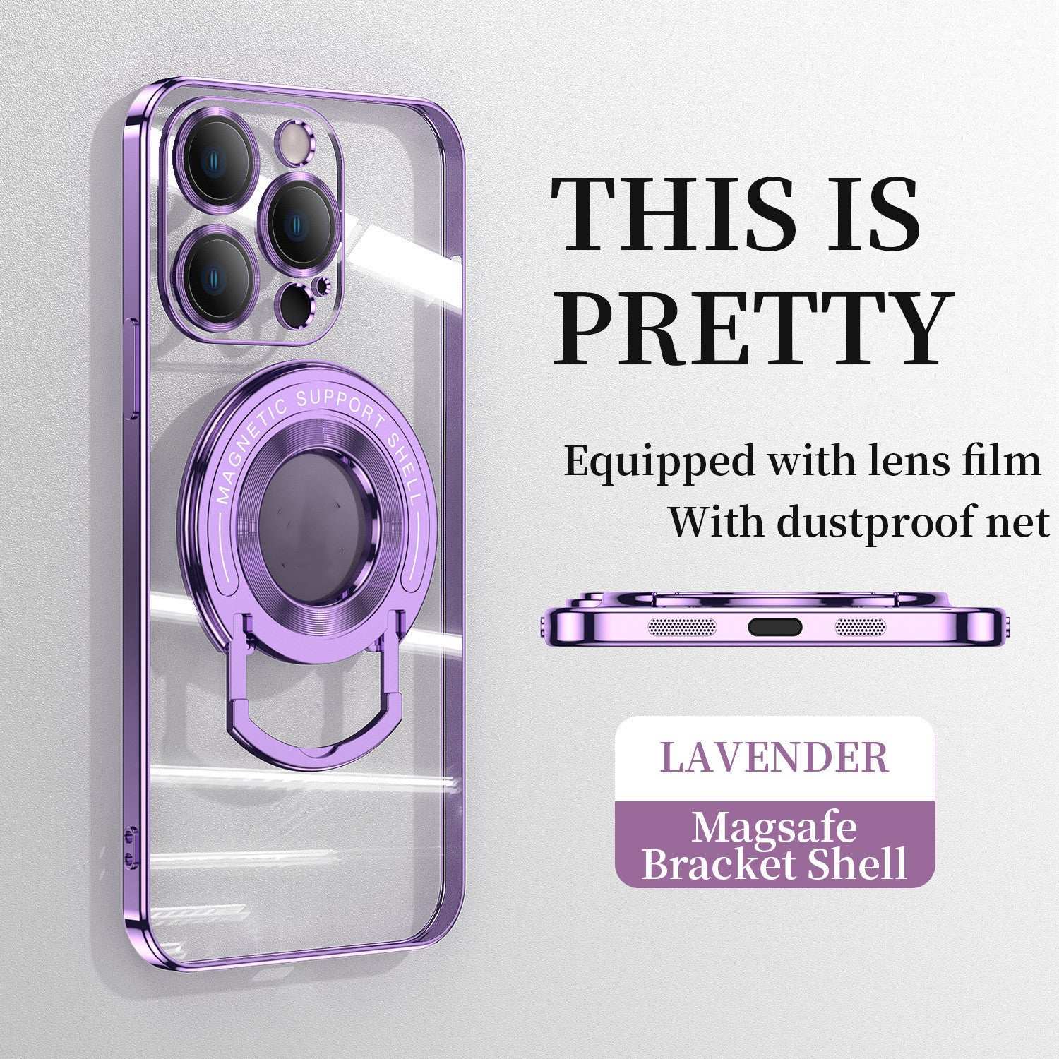 Electroplated Magnetic One Piece Bracket iPhone Case
