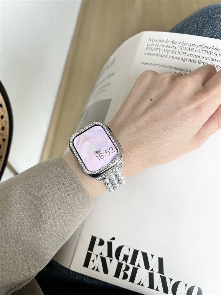 Women's Premium Pearl Chain Metal Apple Watch Strap