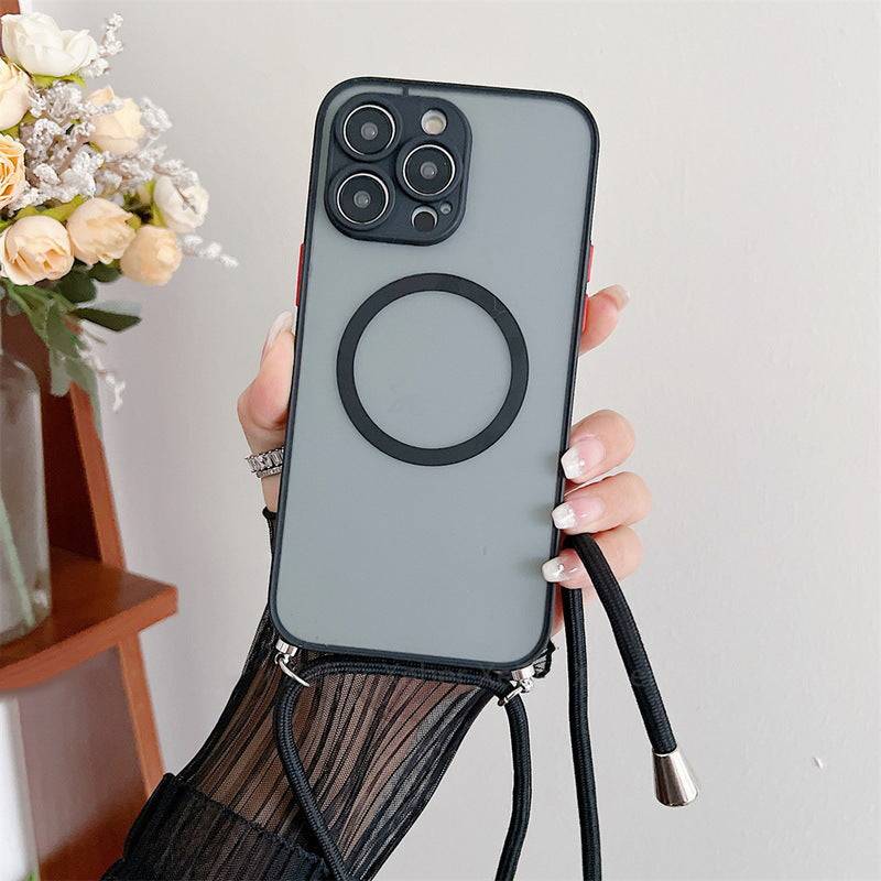 Magnetic Lanyard Transparent Crossbody Drop-resistant  Apple iPhone Case