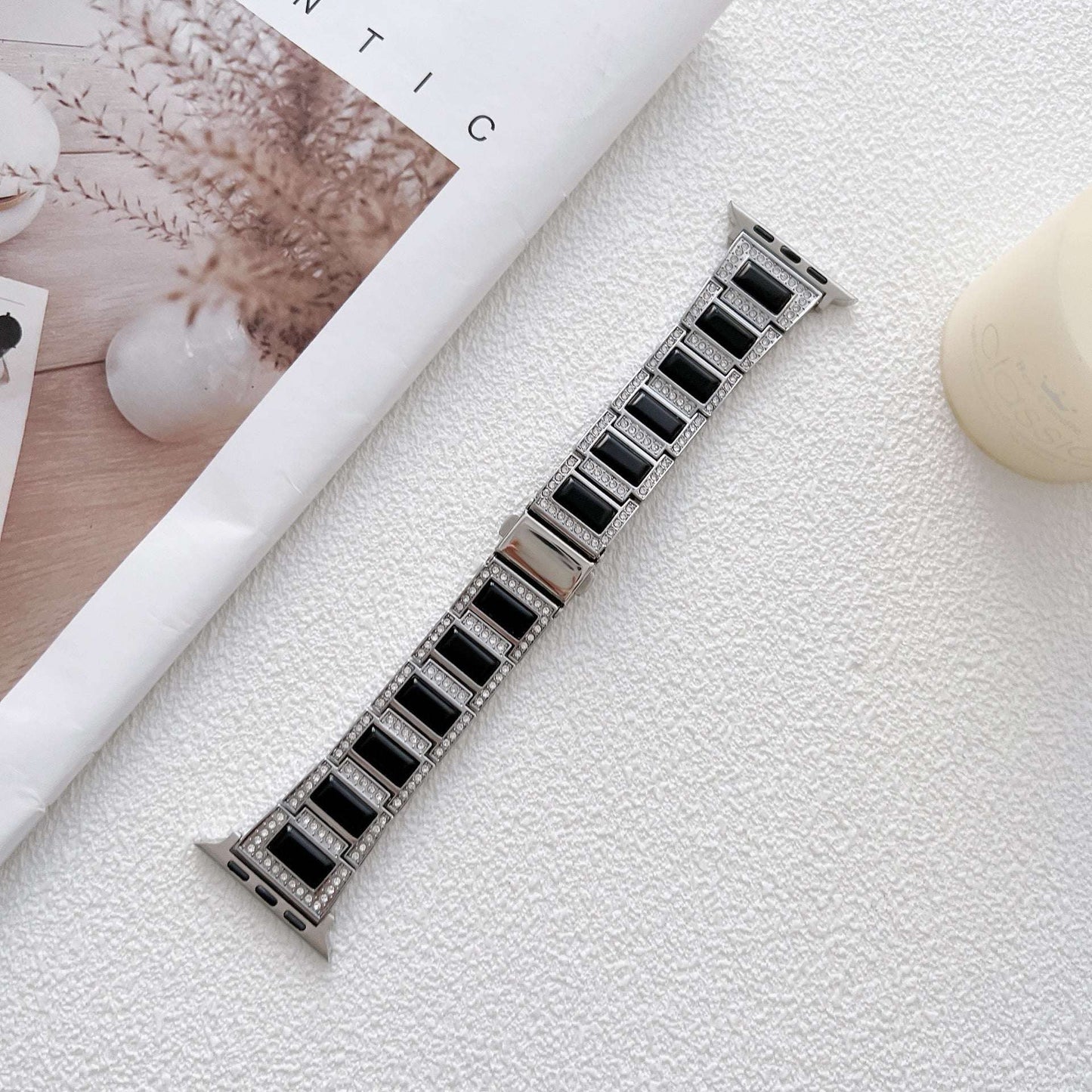 Opal Diamond Metal Apple Watch Strap For Her