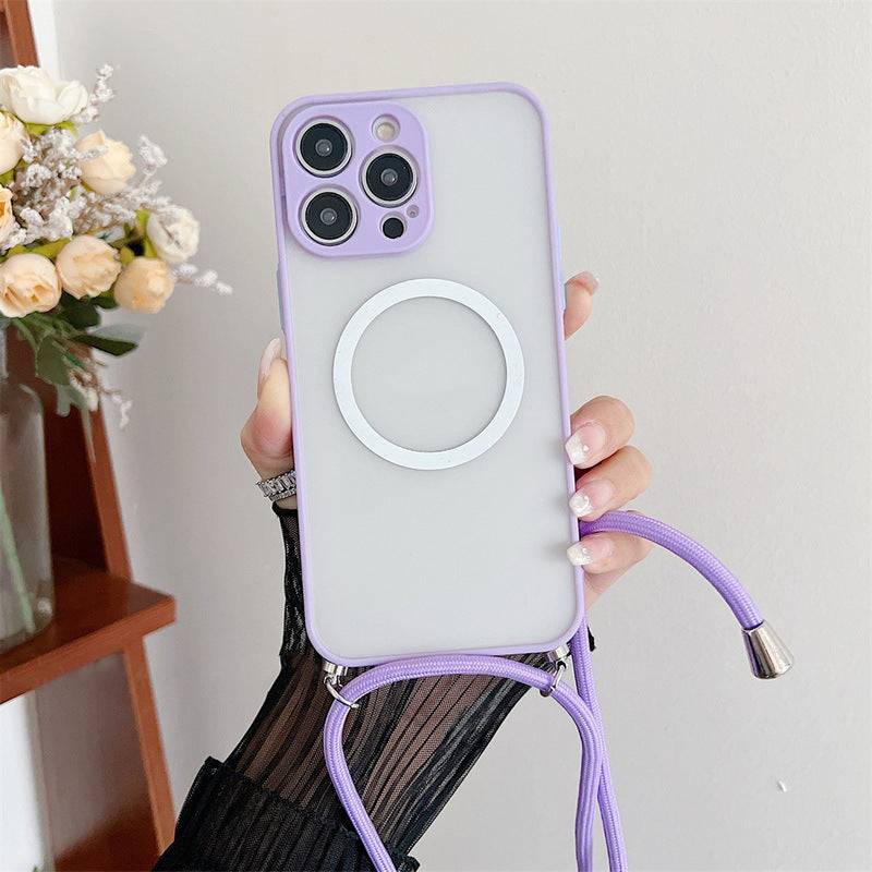 Magnetic Lanyard Transparent Crossbody Drop-resistant  Apple iPhone Case