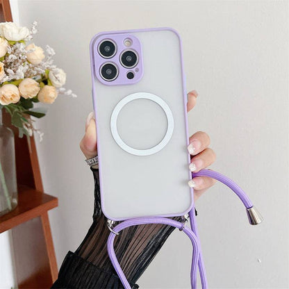 Magnetic Lanyard Transparent Crossbody Drop-resistant  Apple iPhone Case