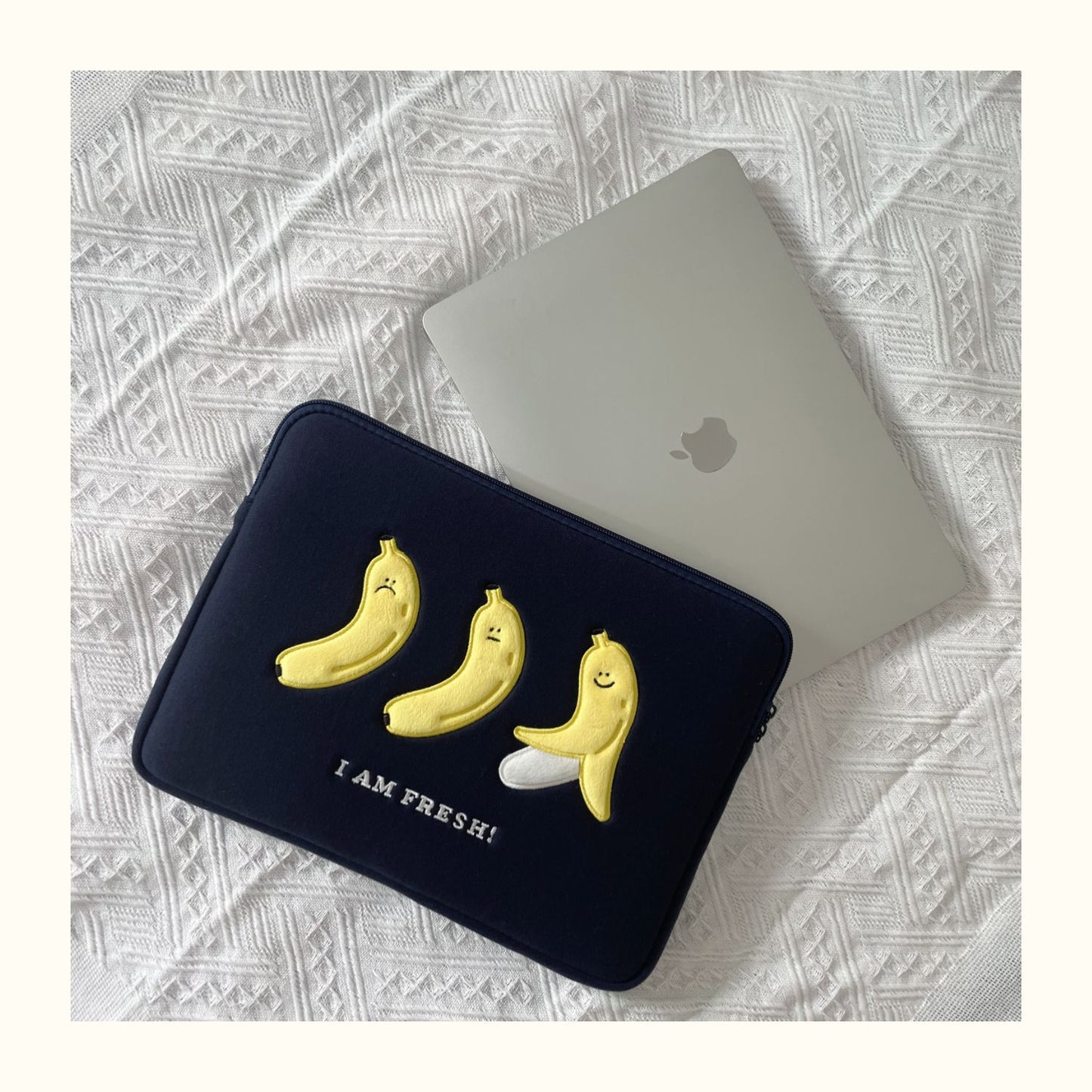 Cute Embroidered Polyester Laptop Sleeve