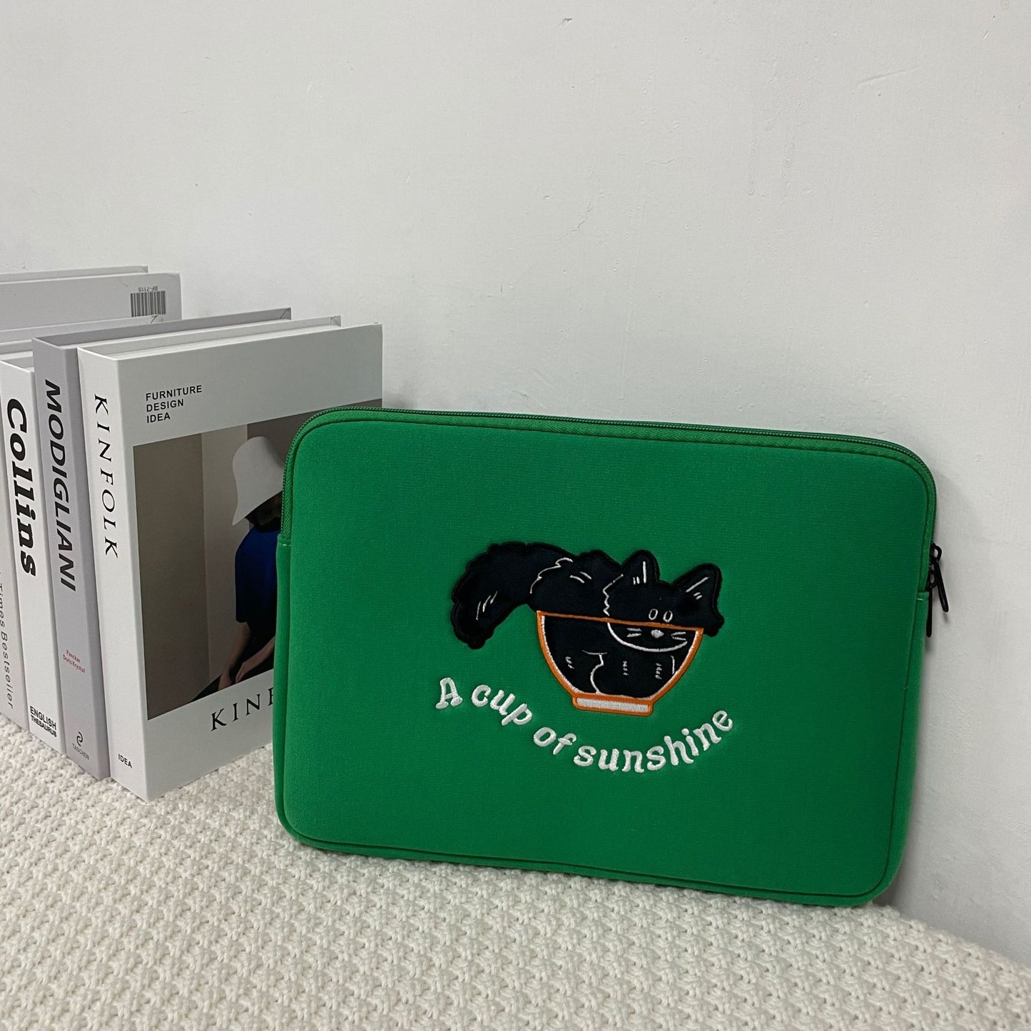 Cute Embroidered Polyester Laptop Sleeve