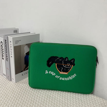 Cute Embroidered Polyester Laptop Sleeve