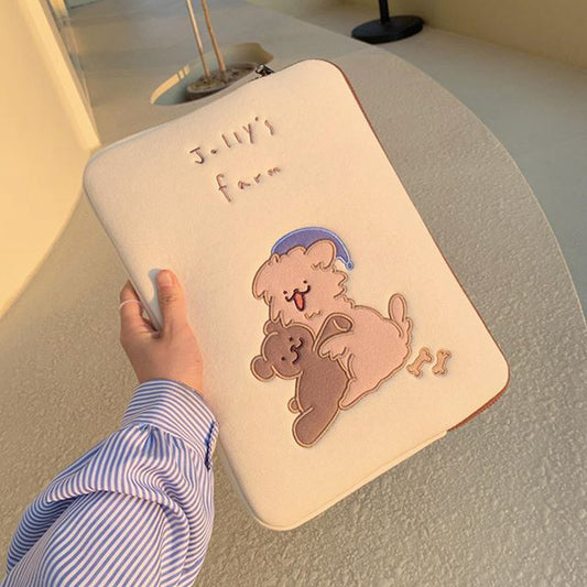 Cute Embroidered Polyester Laptop Sleeve