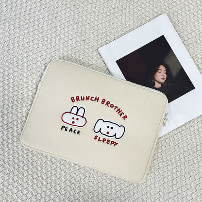 Cute Embroidered Polyester Laptop Sleeve