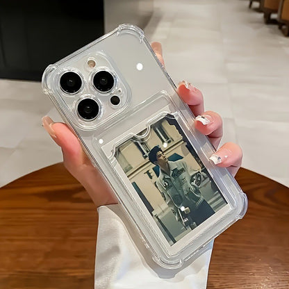 Transparent Drop-resistant Card Holder Apple iPhone Case
