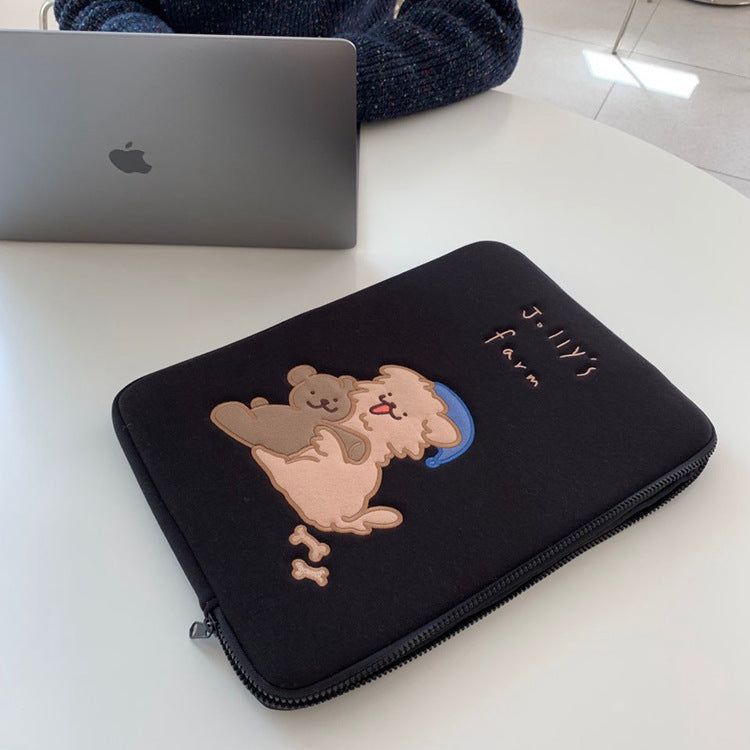 Cute Embroidered Polyester Laptop Sleeve
