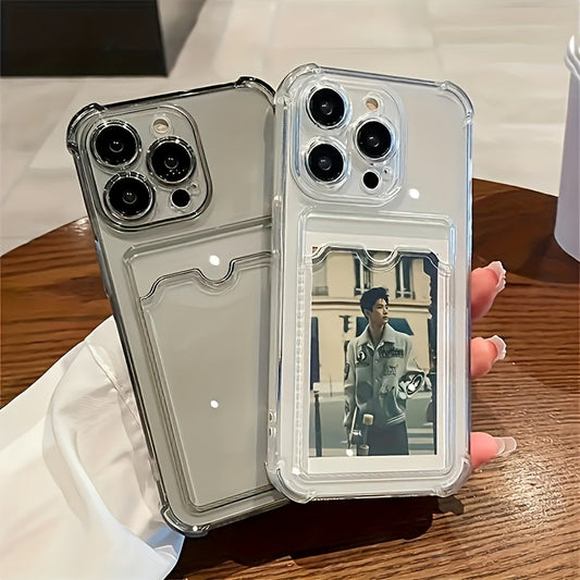 Transparent Drop-resistant Card Holder Apple iPhone Case