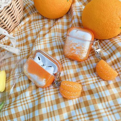 Orange Quicksand Apple AirPods Case