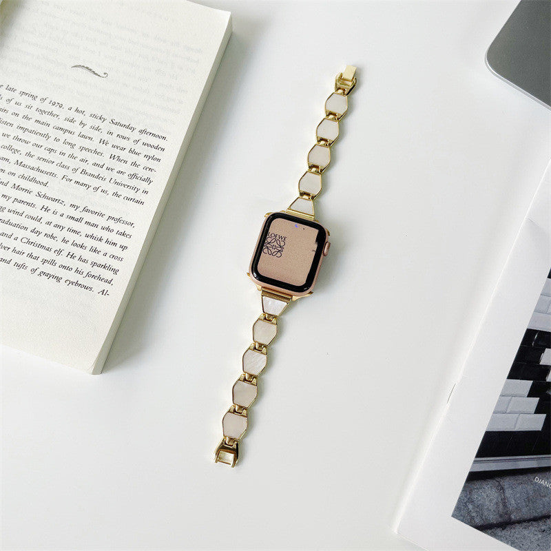 Metal Shell Hexagon Apple Watch Strap For Her