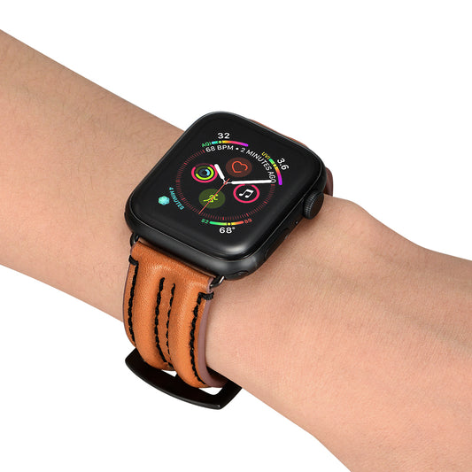 Double Keel Leather Apple Watch Strap
