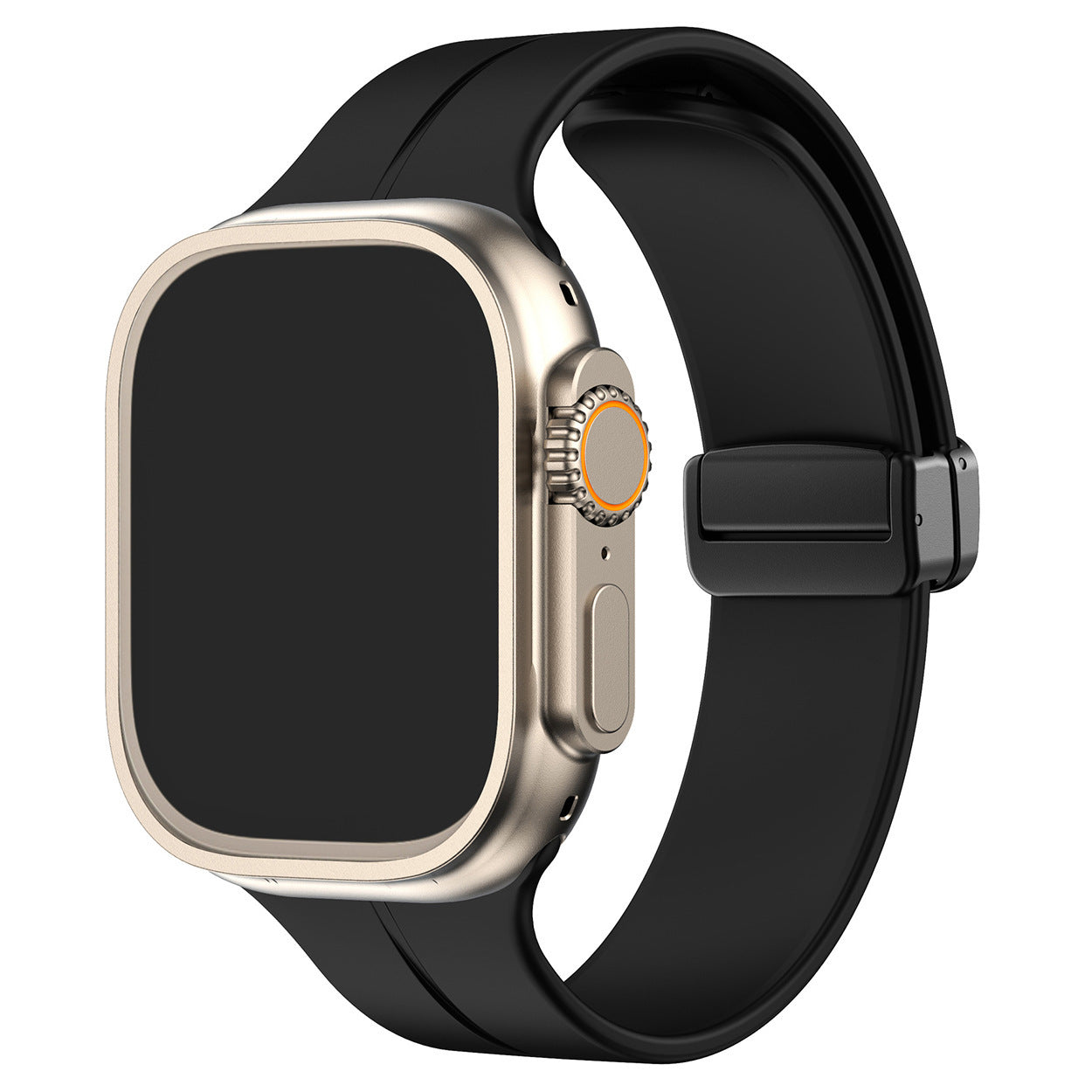 Magnetic Folding Buckle Silicone Apple Watch Strap