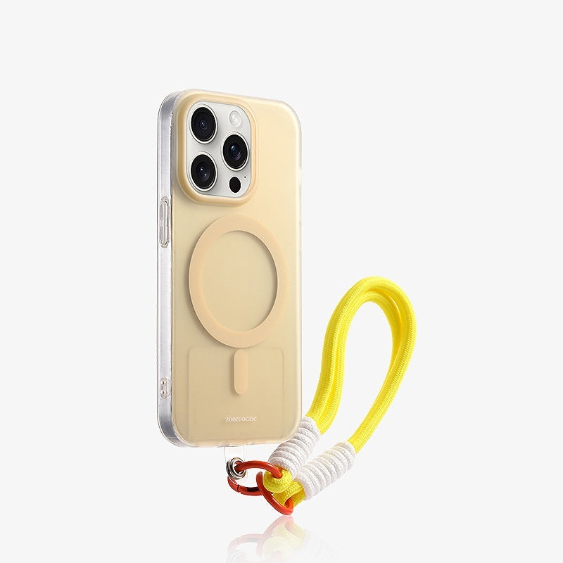 Frosted Magnetic Drop-resistant Apple iPhone Case With Lanyard