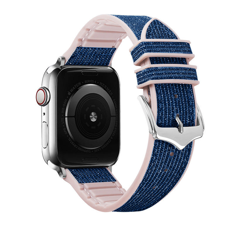 Leather Silicone Blingy Apple Watch Strap