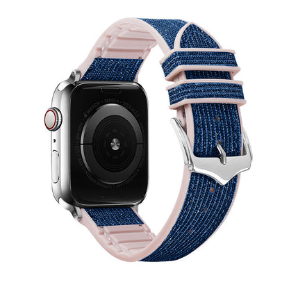 Leather Silicone Blingy Apple Watch Strap