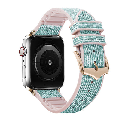 Leather Silicone Blingy Apple Watch Strap
