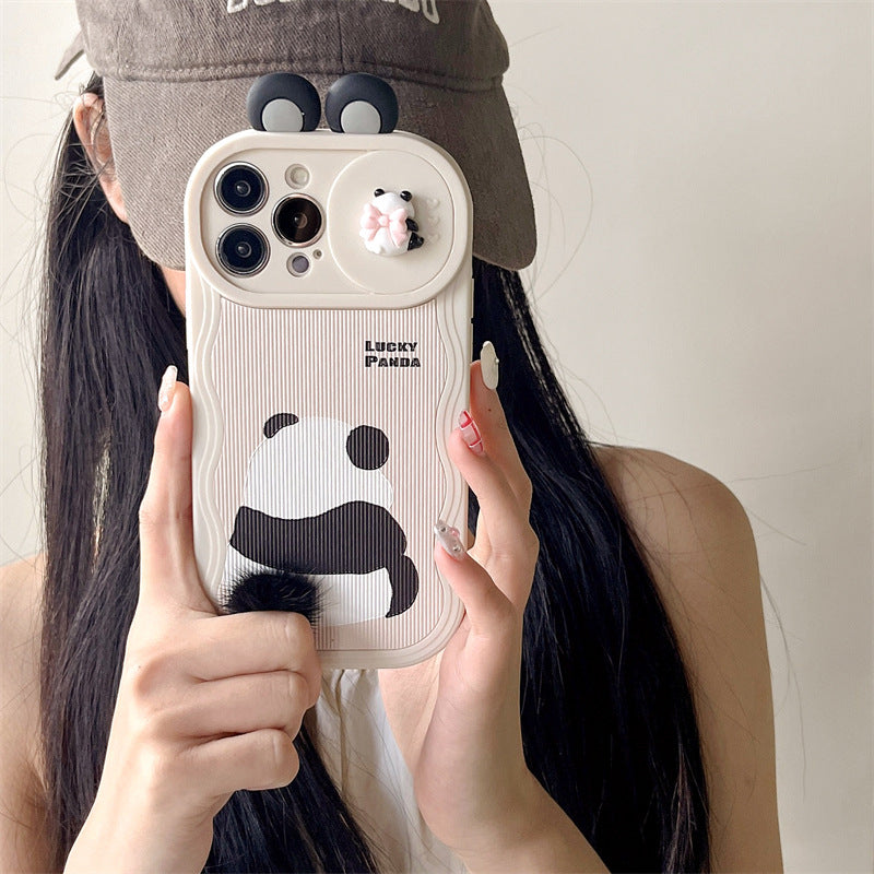 Cute Furry Panda Apple iPhone Case