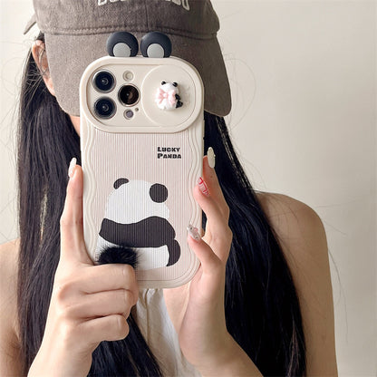 Cute Furry Panda Apple iPhone Case