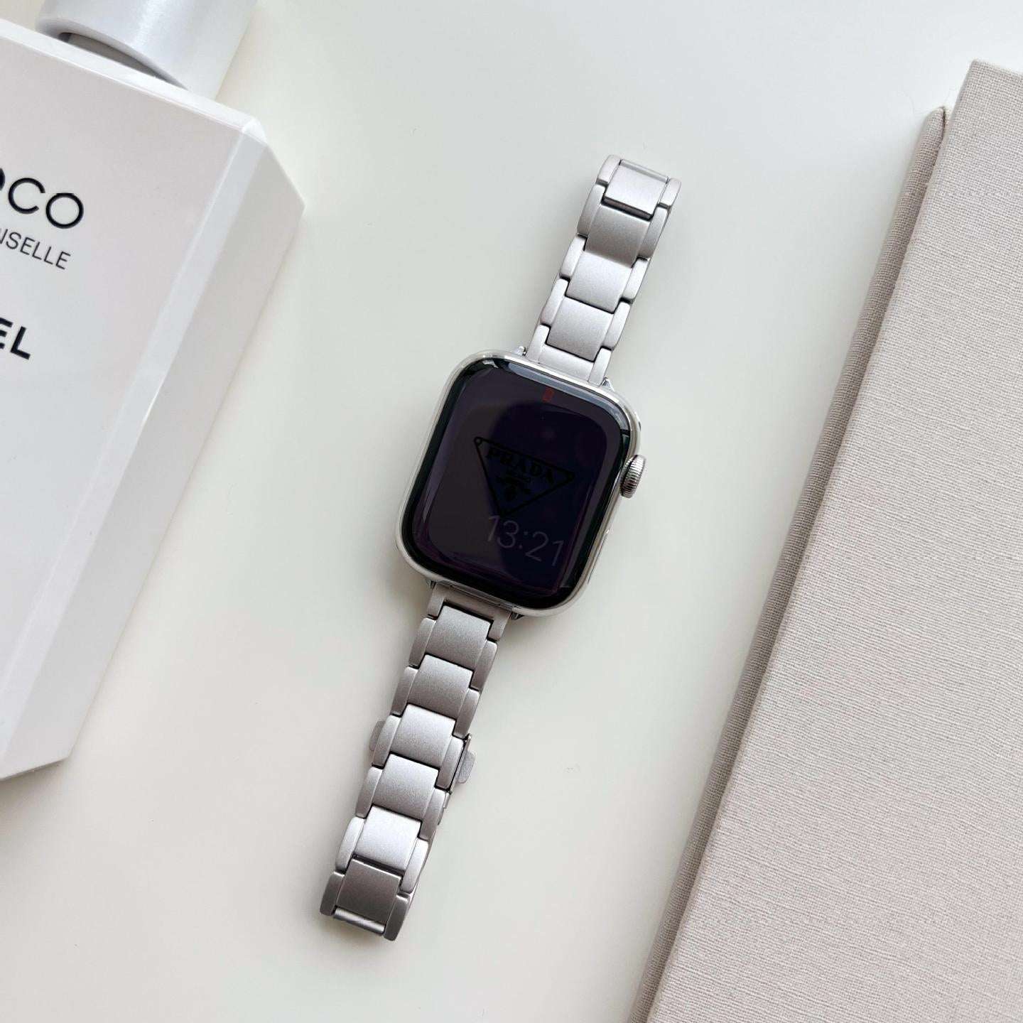 CASYFiE Texture Stainless Steel Apple Watch Strap