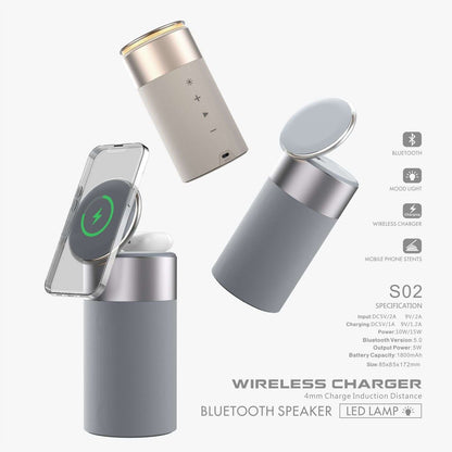 3-in-1 Wireless Charger & Bluetooth Speaker Lamp